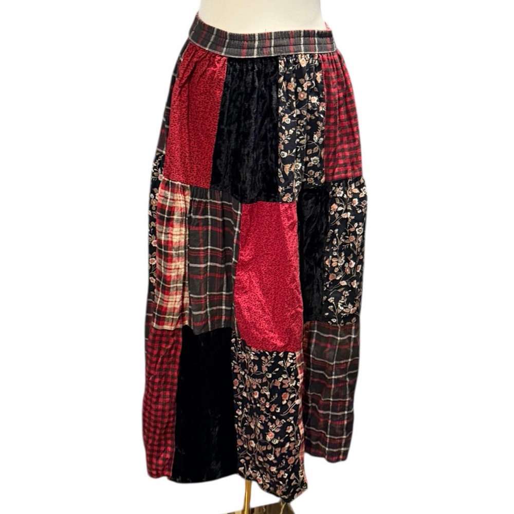 Patchwork Tiered Peasant Bohemian Cottagecore Max… - image 2